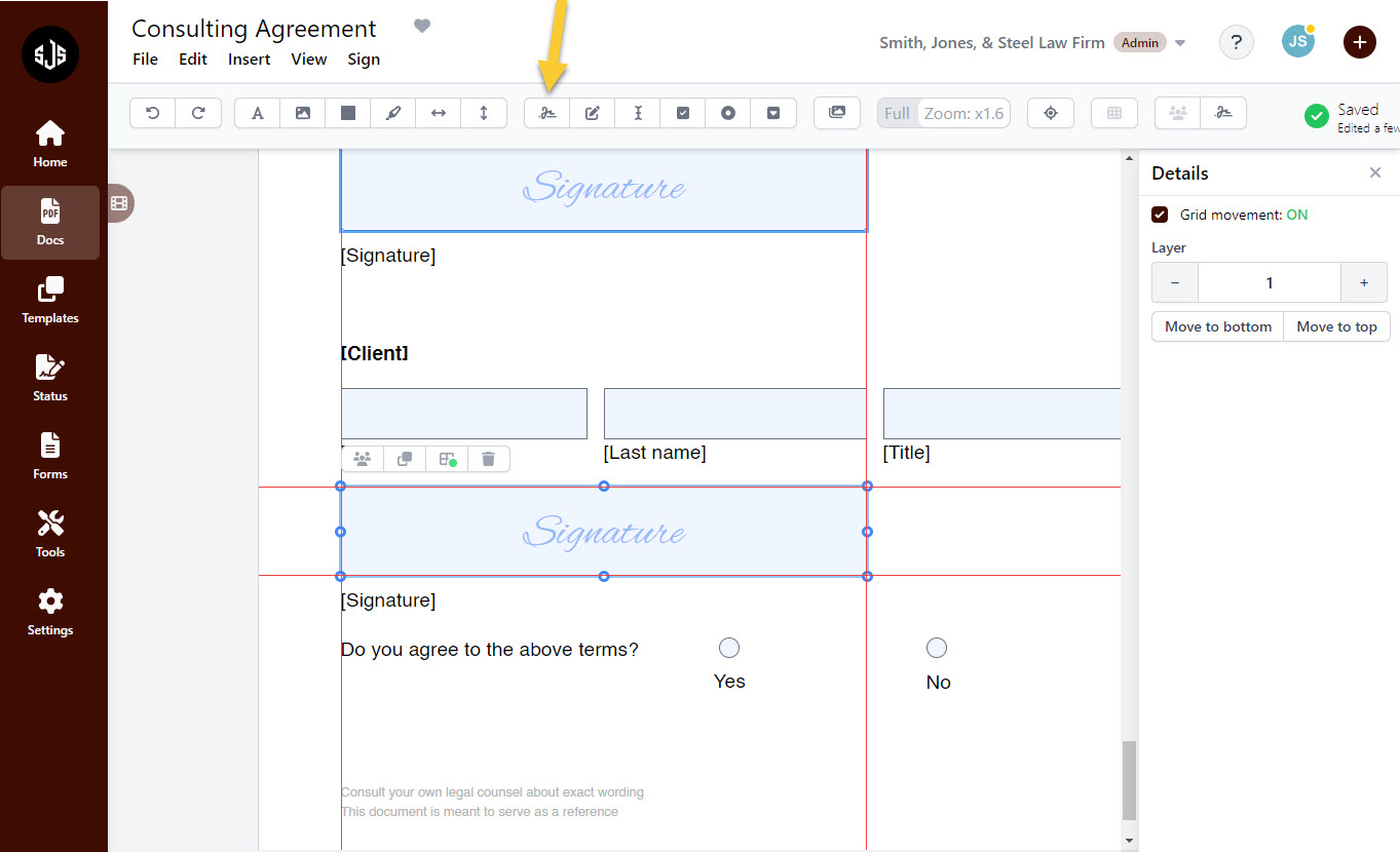 Signature Field Example